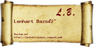 Lenhart Bazsó névjegykártya